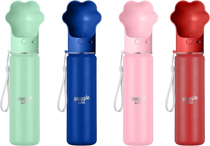 Stainless Steel Dog Travel Water Bottle, Vacuum Insulated Portable Dog Water Dispenser, Drink Cup and Snack Container On The Go, Outdoor Walking, Hiking, Travel (Mint)