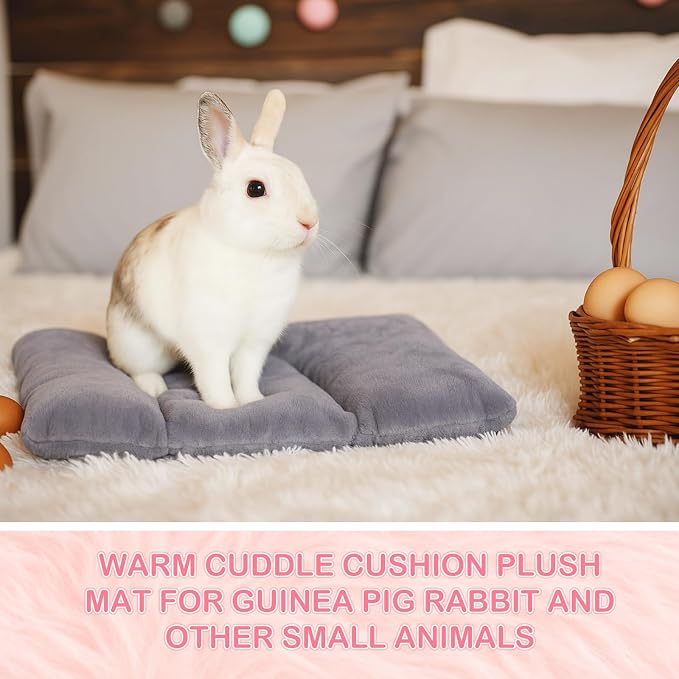 Weysat 3 Pack Rabbit Bed 15.7 x 14 Inch Soft Thickened Bunny Rabbit Bed Bunny Mat Concave Cushion Plush Mat for Indoor Outdoor Cage Sleeping Supplies