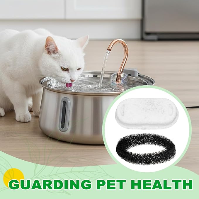 12 Pack Replacement Filters Compatible with Kittyspout, Fits 135oz/4L Cat Water Fountain, Suitable for Stainless Steel Pet Water Fountains