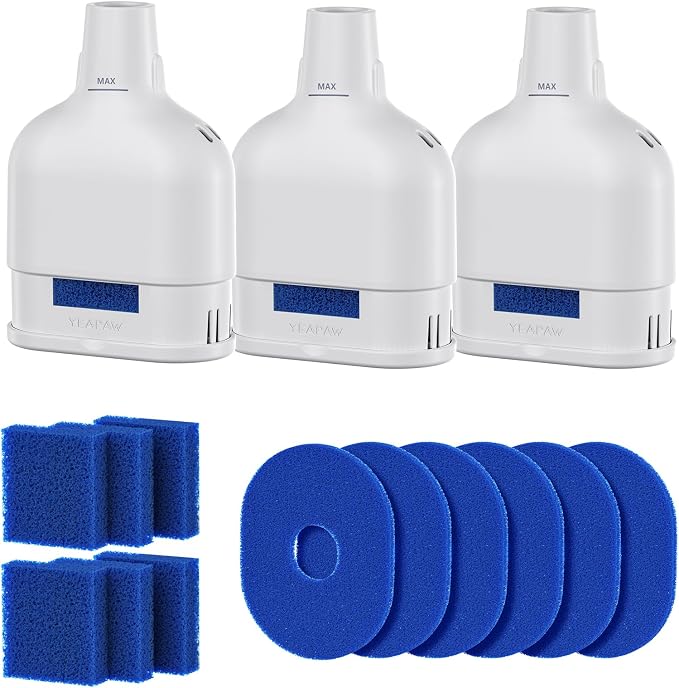 Cat Water Fountain Filters 3 Pack Five Stages Filtration Cat Fountain Replacement Filters for Stainless Steel Water Fountain 2 Months Set of Replacement Filters for Ultra Quiet Cat Fountain
