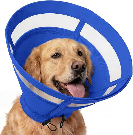 ASENKU Dog Cone Collar, Protective Recovery Dog Collar After Surgery, Comfy Adjustable Cone for Dogs to Stop Licking, Pet E-Collar for Small, Medium & Large Dogs(Blue, L)