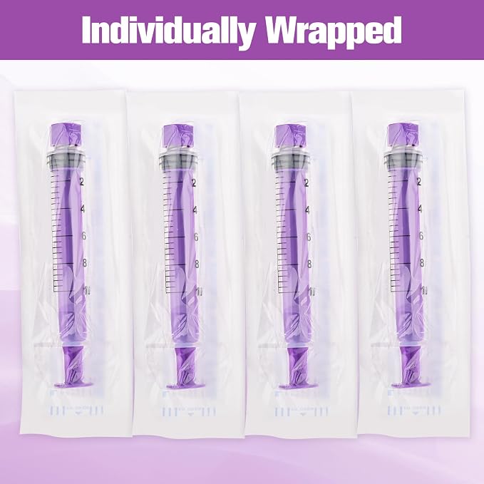 10ml Syringe with Cap, 10cc Plastic Syringes for Liquid, Feeding, Individually Wrapped 20 Pack