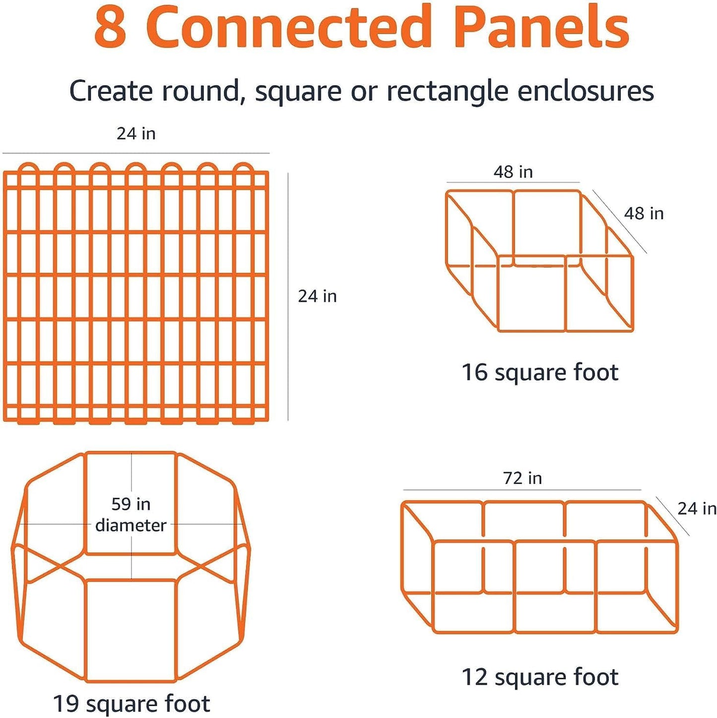 Amazon Basics Foldable Octagonal Metal Exercise Puppy / Dog Playpen - Indoor/Outdoor, Single Door, Extra Small (8 Panels, 24 x 24), Easy to assemble and store, 24" - Puppy, Black