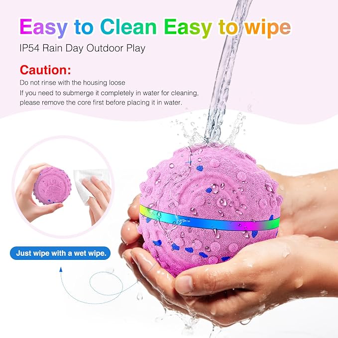 Interactive Dog Toys, Waterproof Smart Dog Ball, Rechargeable Moving Bouncing Dogs Ball with RGB Lights, 3 in 1 Play Modes Keeps Dogs Busy, E-TPU Material for Small Medium Dogs