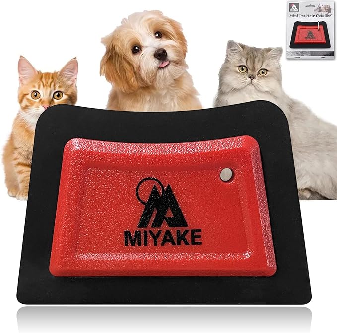 Miyake Mini Pet Hair Remover, Dog Hair Remover Squeegee for Car Carpet & Car Cleaning Supplies, Cat Hair Remover for Furniture, Reusable Carpet Brush and Lint Remover, Pet Hair Removal Tool