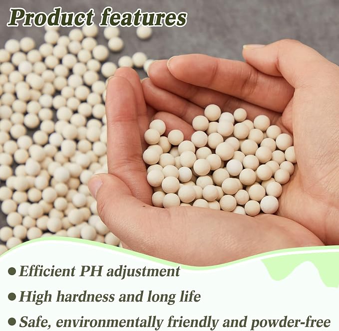3.3 lbs 7-8mm Refill Condensate Neutralizer, Pickling Waste Liquid Neutralizer, Acidic Water Increases Alkalinity, Condensing Water Heater Neutralizer Filler, Condensate Neutralizes Balls (1 Bag)