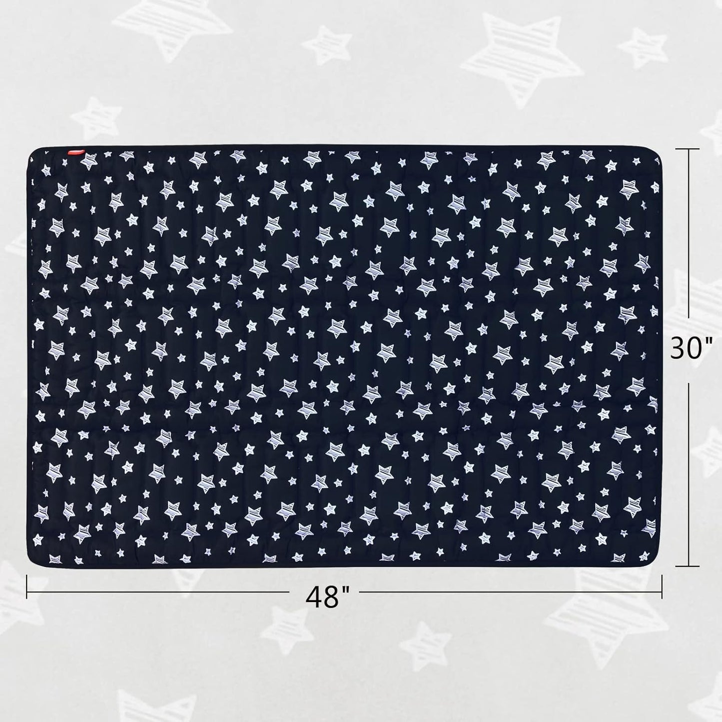 Dog Crate Mat (48" X 30"), Soft Dog Bed Mat with Cute Prints, Personalized Crate Pad, Anti-Slip Bottom, Machine Washable Kennel Pad, Black