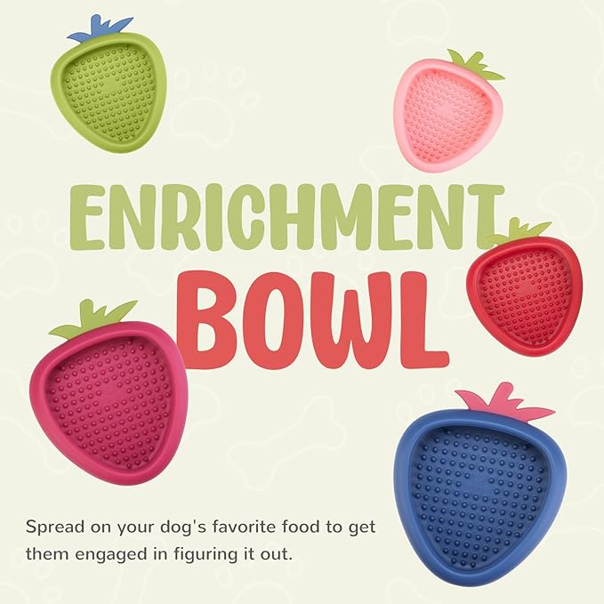 Freeze Dog Lick Bowl, Animire Non-Slip Slow Feeder Lick Mat for Dogs, Silicone Dog Enrichment Bowl for Distraction Anxiety Relief Boredom, BPA Free, Dishwasher Safe(Pink,L)