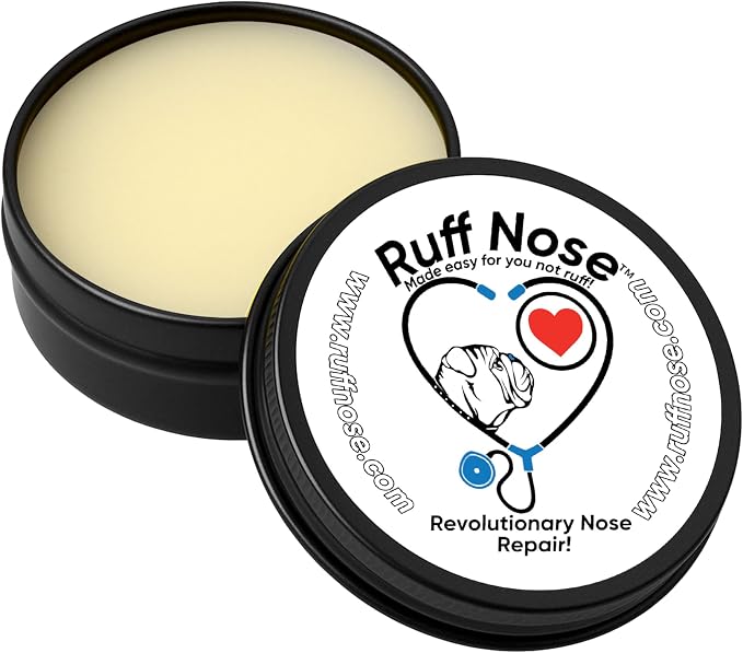 Natural Dog Nose & Paw Balm – RuffNose Gentle Moisturizer for Dry, Cracked Paws and Noses – Made with Natural Ingredients, Including Coconut Oil – Dog Paw and Nose Butter (2 oz)