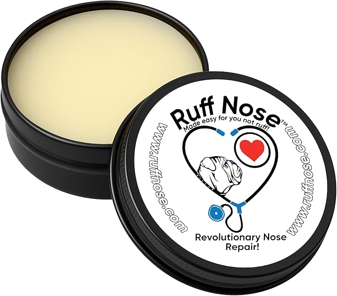 Natural Dog Nose & Paw Balm - RuffNose Gentle Moisturizer for Dry, Cracked Paws and Noses - Helps Keep Skin Soft and Conditioned - Made with Natural Ingredients (1 oz)