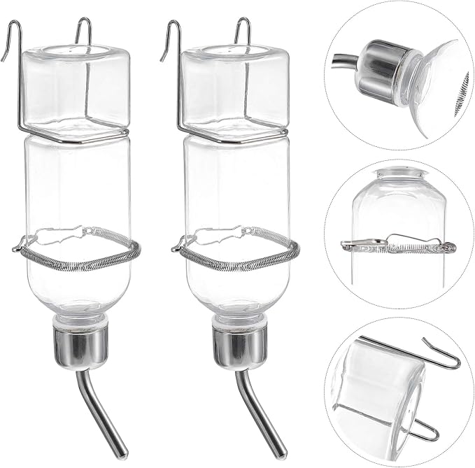 6 Pcs Rabbit Drinker Bunny Hanging Feeder Pet Water Fountain Pet Drinking Feeder Hamster Water Chinchilla Rabbit Fountain Drinking Bottle