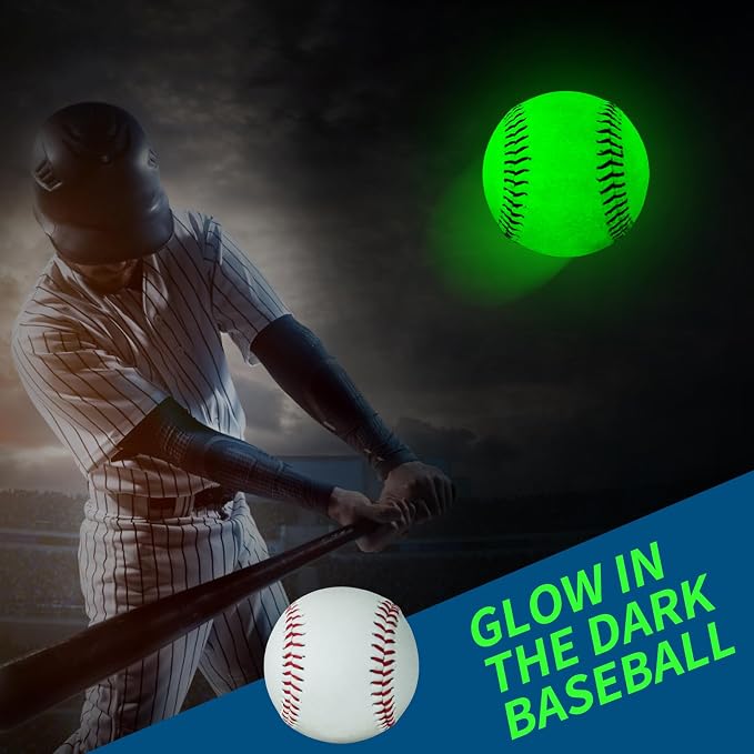 Light Up Baseball, Glow in The Dark Baseball Luminous Base Balls for Day & Night Games and Training Gift for Fans Games Official