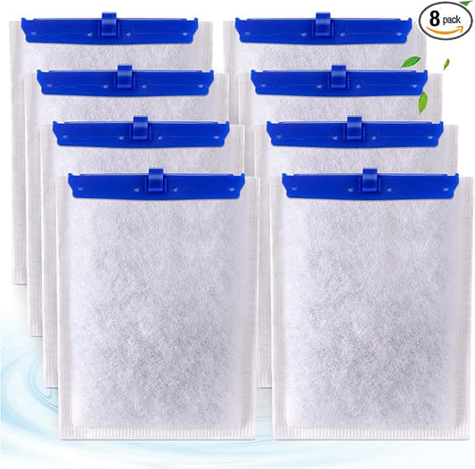 xbbwmrs 8-Pack Large Replacement Filter Cartridges Compatible with Tetra Whisper Bio-Bag Filters Large Aquarium Filter Cartridges for Whisper 20i/40i IQ20/30/45/60 PF20/30/40/60 Power Filters