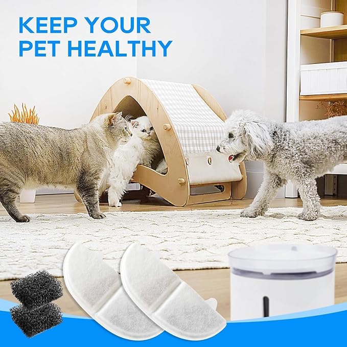 20 Pack Cat Water Fountain Filter Replacement Compatible with Homerunpet Pet Fountain Filters Replacement for Wireless Pumps Pet Fountain WF20/CF20