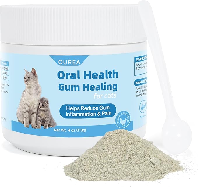 Oral Health for Cats, Cat Gingivitis Treatment, Reduce Gum Inflammation, Redness & Pain, Combats Gum Disease, Natural Plant-Based Active Formula, Cat Oral Care, Gums Health Treatment, 4 oz (113g)