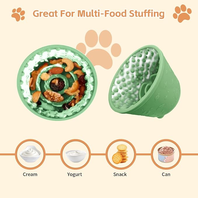 Dog Lick Bowl,Anxiety Relief Non-Slip Silicone Treat Bowl,Durable Anti-Choking Long-Lasting Enrichment Slow Feeder Licking Mat for Small Medium Large Breed,Freezable BPA Free Silicone Dishwasher Safe