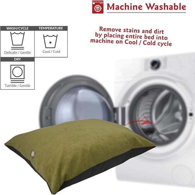 Majestic Pet Rectangle Medium Dog Bed - Washable Non Slip Comfy Crate Kennel Bed - Super Value Pillow - Medium Breed 35 x 28 Inch - Villa Fern