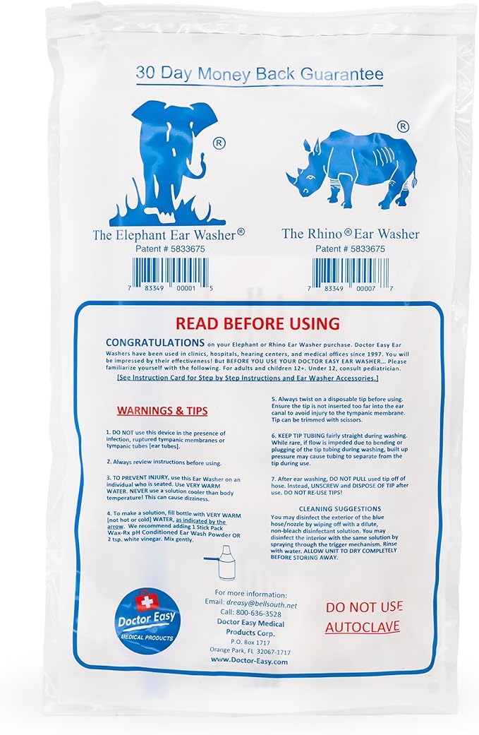 Elephant Ear Washer - Economy- Bottle System by Doctor Easy