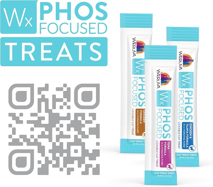 Weruva Wx Phos Focused, Tuna Formula Lickable Cat Treats, 0.5oz Tube, Pack of 5