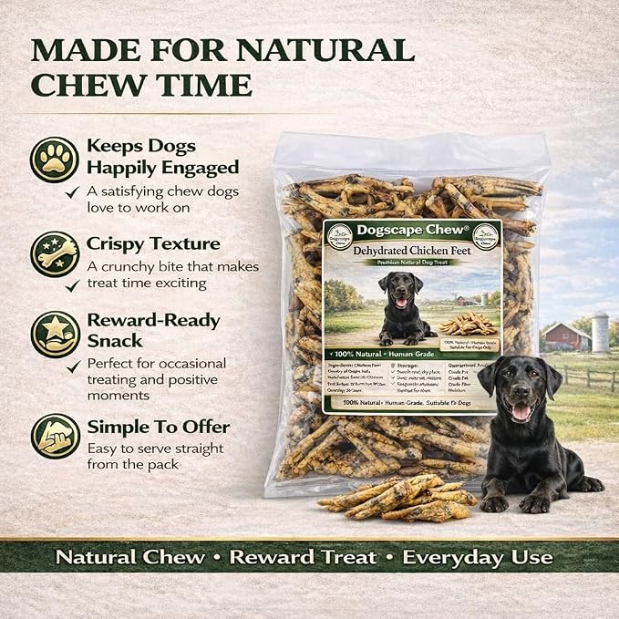 Dehydrated Chicken Feet Dog Treats, Natural Dental Chews for Dogs, 50 Pieces