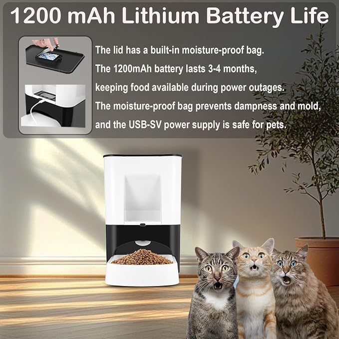 Large Automatic Dog Feeder, 14L Extra Large Breed Auto Dog Feeder Timed Programmable Pet Food Dispenser, Portion Control Voice Recording Suitable for Large and Medium-Sized Dogs