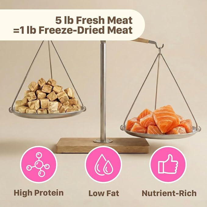 Freeze Dried Dog & Cat Treats – Single Ingredient Salmon, High Protein Training Treats & Food Topper, 10.6 oz