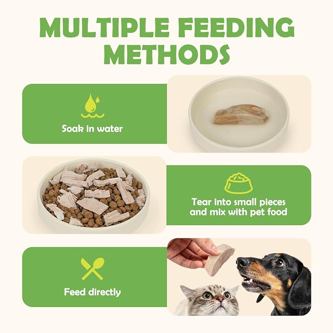 MON2SUN Freeze Dried Duck Breast Treats for Dogs & Cats - Whole Cut Chunks, Single Ingredient, High Protein, Grain Free Food Topper & Training Snacks, 9.2oz