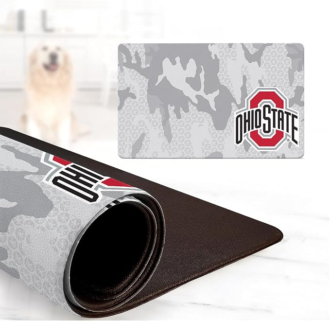 Ohio State Buckeyes Officially Licensed Food and Water Mat for Dogs and Cats | 18" x 29" | Non-Slip | Water-Proof