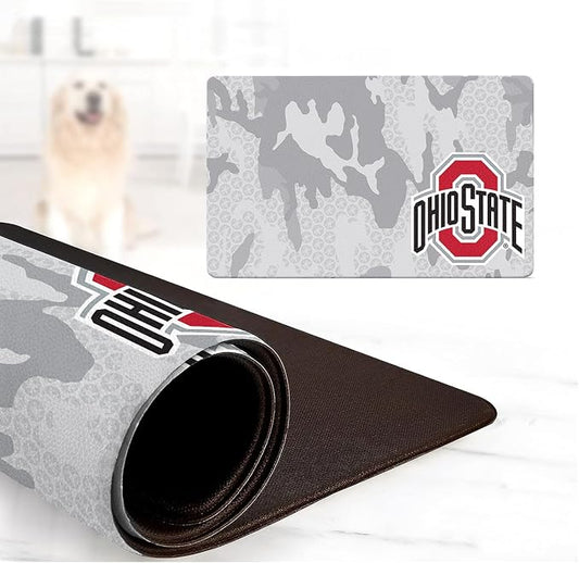Ohio State Buckeyes Officially Licensed Food and Water Mat for Dogs and Cats | 18" x 29" | Non-Slip | Water-Proof