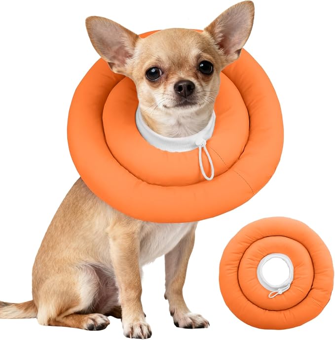 IDOMIK Dog Recovery Collar, Waterproof Soft Dog Cone After Surgery, Comfy Protective Elizabethan Collar Alternative for Dogs Cats, Adjustable Pet Neck Donut Cone Anti-Licking Biting Wounds