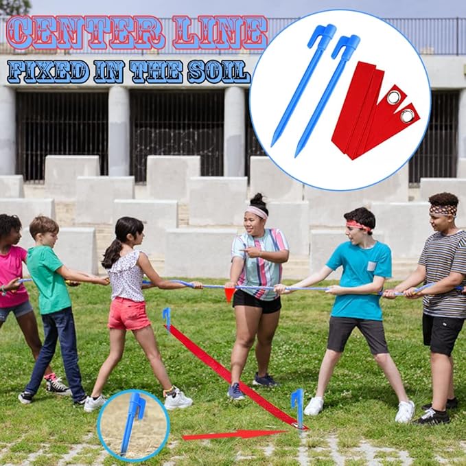 60 Feet Tug of War Rope for Kids and Adults, Outdoor Games Summer Outdoors Yard Backyard Camping Lawn Game for Field Day Family Reunion Birthday Party Team Building Activities Carnival Games-Colours