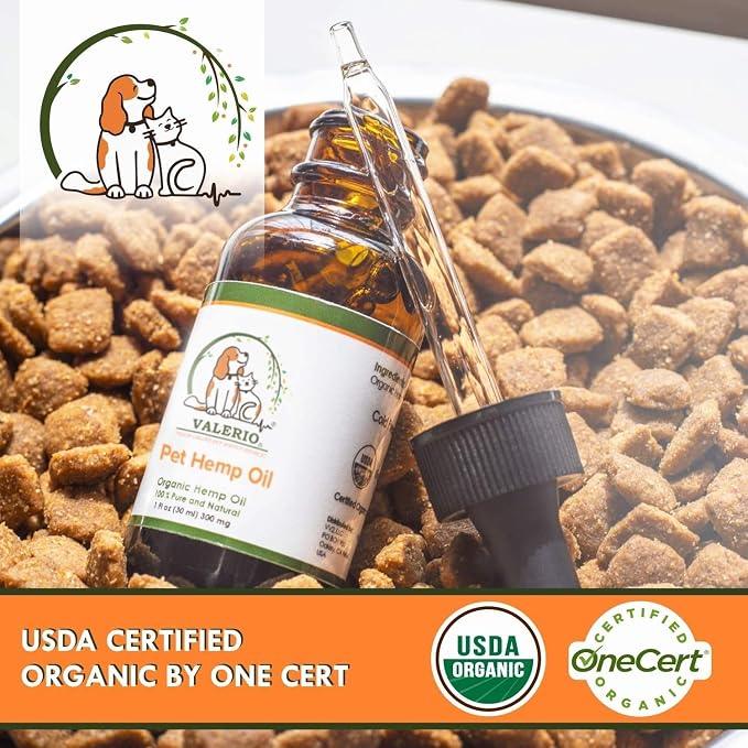 Valerio Pets Hemp Oil for Dogs and Cats - 1 Oz - Hemp Oil Drops with Omega Fatty Acids - Hip and Joint Support and Skin Health (3 Pack - 3 x 1 Oz)