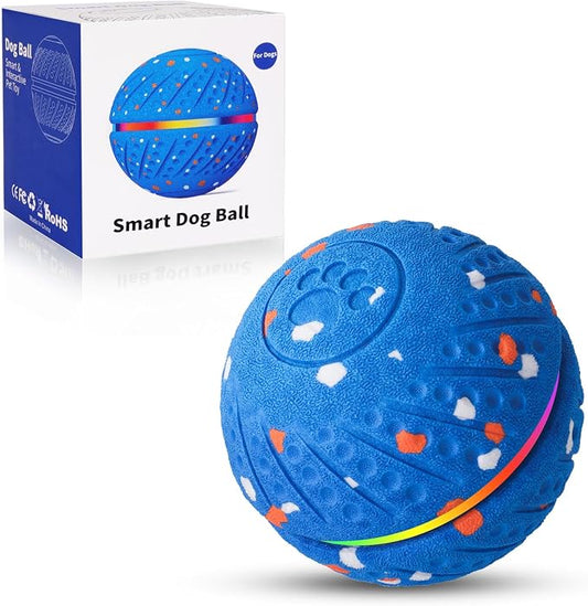 Interactive Dog Ball, Smart Moving Dog Toy with Colorful Lights, 3 Interactive Modes and TPU Material, Bouncing Ball for Dogs to Keep Them Entertained