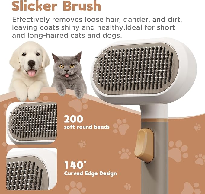 Dog Brush for Shedding, 3-in-1 Cat Hair Brush for Indoor Cats