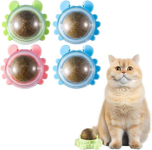 Catnip Balls for Cats Wall, Ball Rollerball, Avocado, Cat Nips Organic Ball, Mint Avocado, Supercle Catnip, Magic Cat Balls Stick On Wall Toy 4 Pack