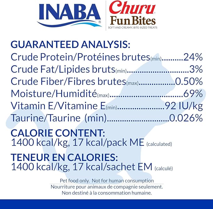 INABA Churu Fun Bites for Cats, Soft & Chewy Baked Chicken Wrapped Filled Cat Treats with Taurine, 0.42 Ounces Each Tetra, 12 Tetras, 4 Flavor Variety Pack