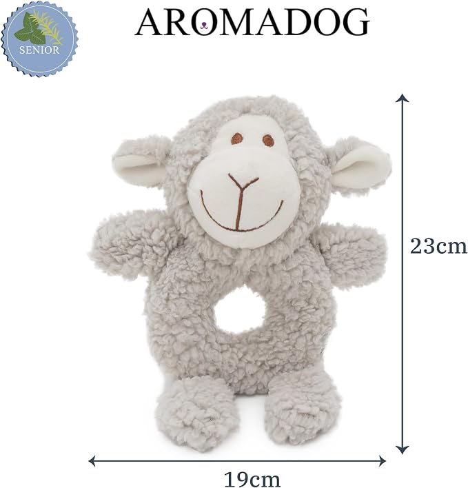 Senior Fleece Ring Body, Calming Lavender Dog Toy for Senior Dogs, Grey, 19cm x 23cm