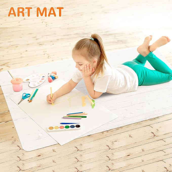 Silicone Mats for Kitchen Counter, Table & Desk, 47"x23" Heat Resistant Countertop Protector, Non-Slip Baking Pad, Dishwasher Safe - No Crease & White Translucent, Warome