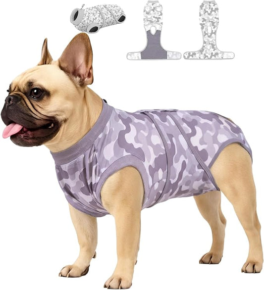 PetWarm Dog Surgery Suit, Surgical Suit for Dogs Female Spay Male Neutered, After Surgery Dog Onesie, Cone E-Collar Alternative, Camouflage Pattern, Gray, XS