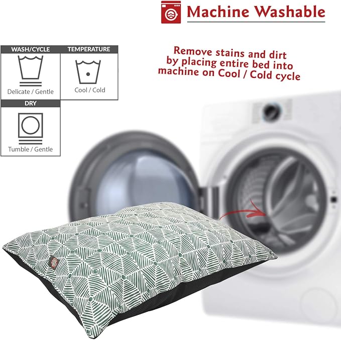 Majestic Pet Rectangle Large Dog Bed Washable – Non Slip Comfy Pet Bed – Dog Crate Bed Super Value Pillow Dog Bed – Dog Kennel Bed for Sleeping - Dog Bed Large Breed 46 x 35 Inch – Charlie Emerald
