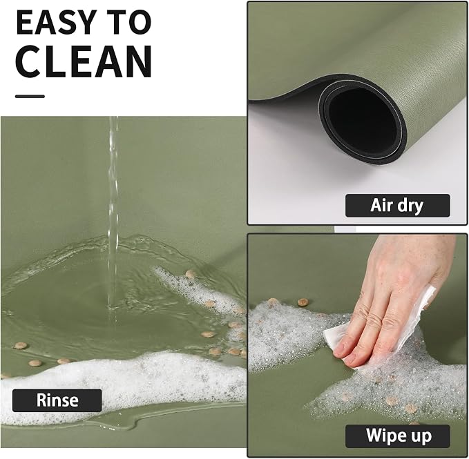 HotLive Dog Food Mat - Absorbent Cat Mat for Food and Water, No Stains Pet Feeding Bowl Mat, Easy to Clean Pet Placemats, Quick Dry Dog Water Dispenser Mat for Messy Drinkers | Paw Green 12"x 19"