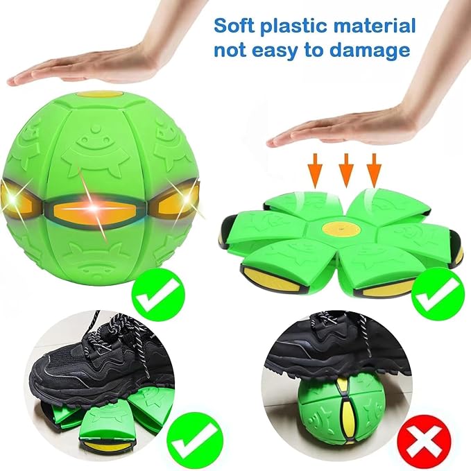 2pc 2-in-1 Dual Form Freely Switchable Magic Bouncing Ball Toy with Six Light Suitable for Indoor & Outdoor