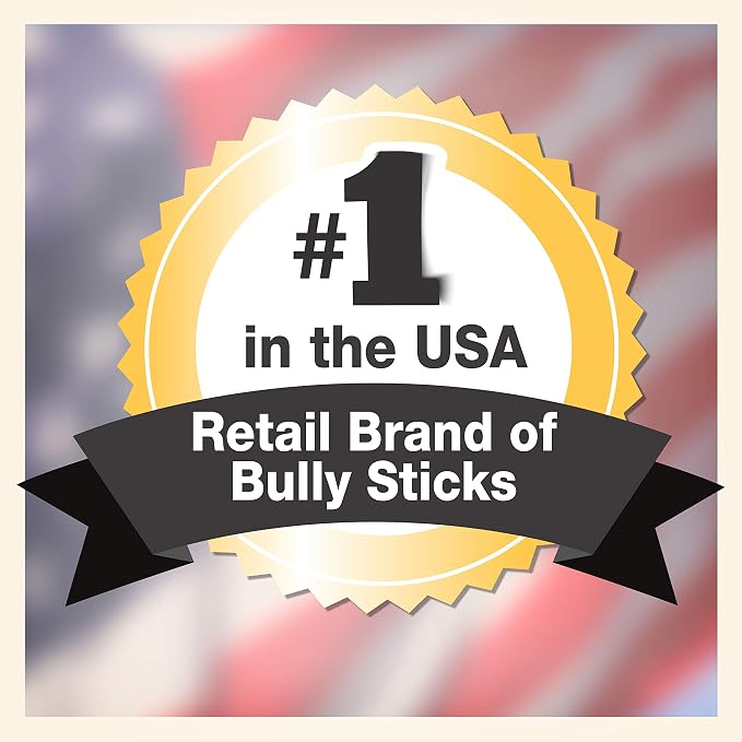 Cadet Bully Sticks for Small Dogs – All-Natural Beef Pizzle, High Protein, Low Fat, Long-Lasting, Grain & Rawhide-Free Dog Chews for Aggressive Chewers, Small (6 Ounce)