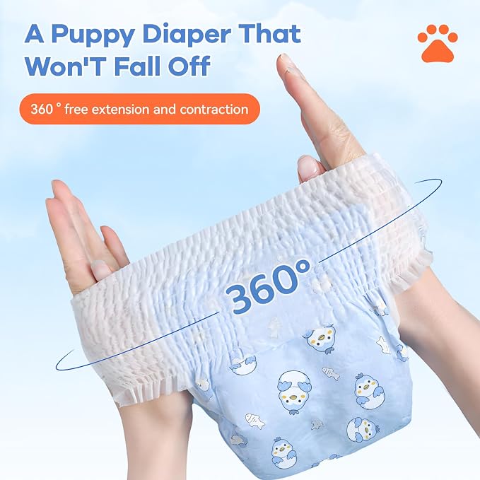 Disposable Dog Diapers Absorbent Soft Puppy Doggie Diapers for Female Dogs with Stretchy Waist Puppy Diaper in Heat Period Excitable Urination (S 10PCS)