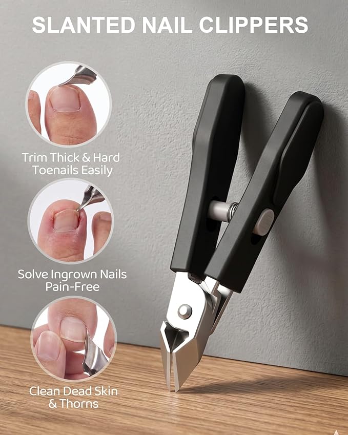 2026 New Electric Nail Clipper, Lictin 3 in 1 Rechargeable Nail Trimmer Set with LED Light & Slanted Nail Clipper & Magnifier Assistance, Safety Finger Toenail Clippers for Baby, Kids, Seniors, Adults