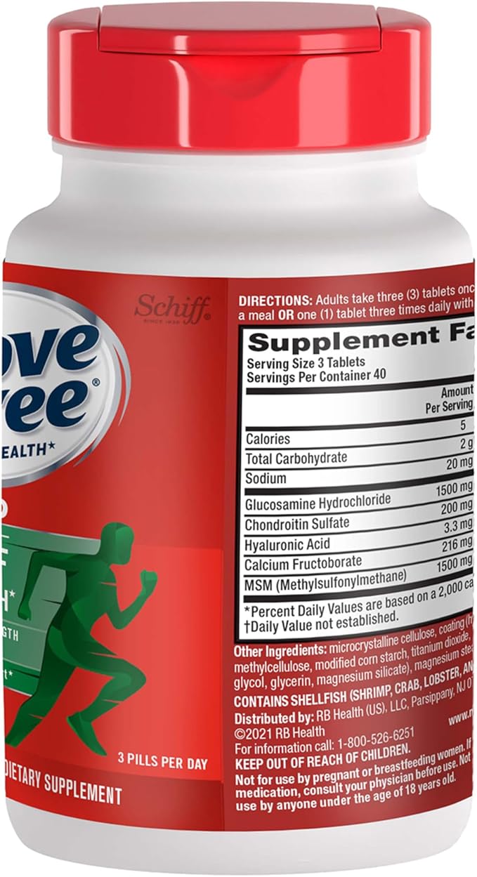 Move Free Advanced Glucosamine Chondroitin MSM Joint Support Supplement, Supports Mobility Comfort Strength Flexibility & Bone - 120 Tablets (40 servings)*