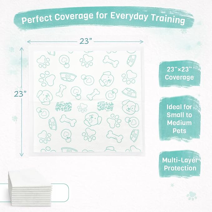 Puppy Pads for Dogs [50 Count] – [23"x23"] 6-Layer Disposable Dog Training Pads, Quick-Dry Wee Pads, Highly Absorbent Pee Pads for Dogs, Indoor Potty Training
