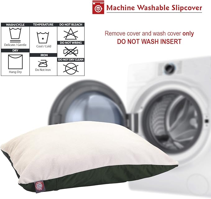 Majestic Pet Rectangle Medium Dog Bed Washable – Removable Slipcover Pet Bed – Dog Crate Bed Super Value Pillow Dog Bed – Dog Kennel Bed for Sleeping - Dog Bed Medium Breed 30 x 40 Inch – Green