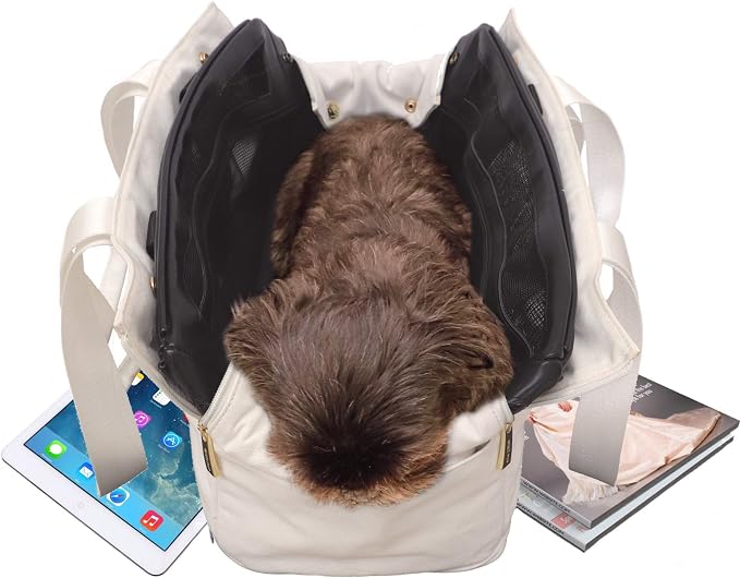 Shell Tote (Shell Tote ONLY for USE with Base PET Carrier, Stripe Canvas - White/RED White Blue)