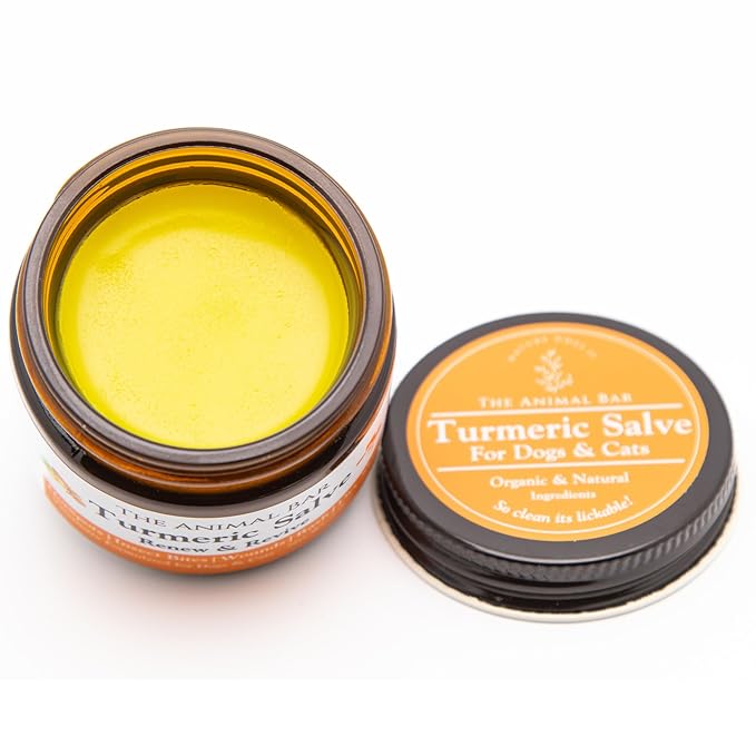 Turmeric Salve for Dogs & Cats Organic Turmeric & Calendula | Lick-Safe First Aid & Healing for Red Skin, Minor Wounds, Inflammation, Hot Spots & Itchy Skin | Vet Formulated | 2oz